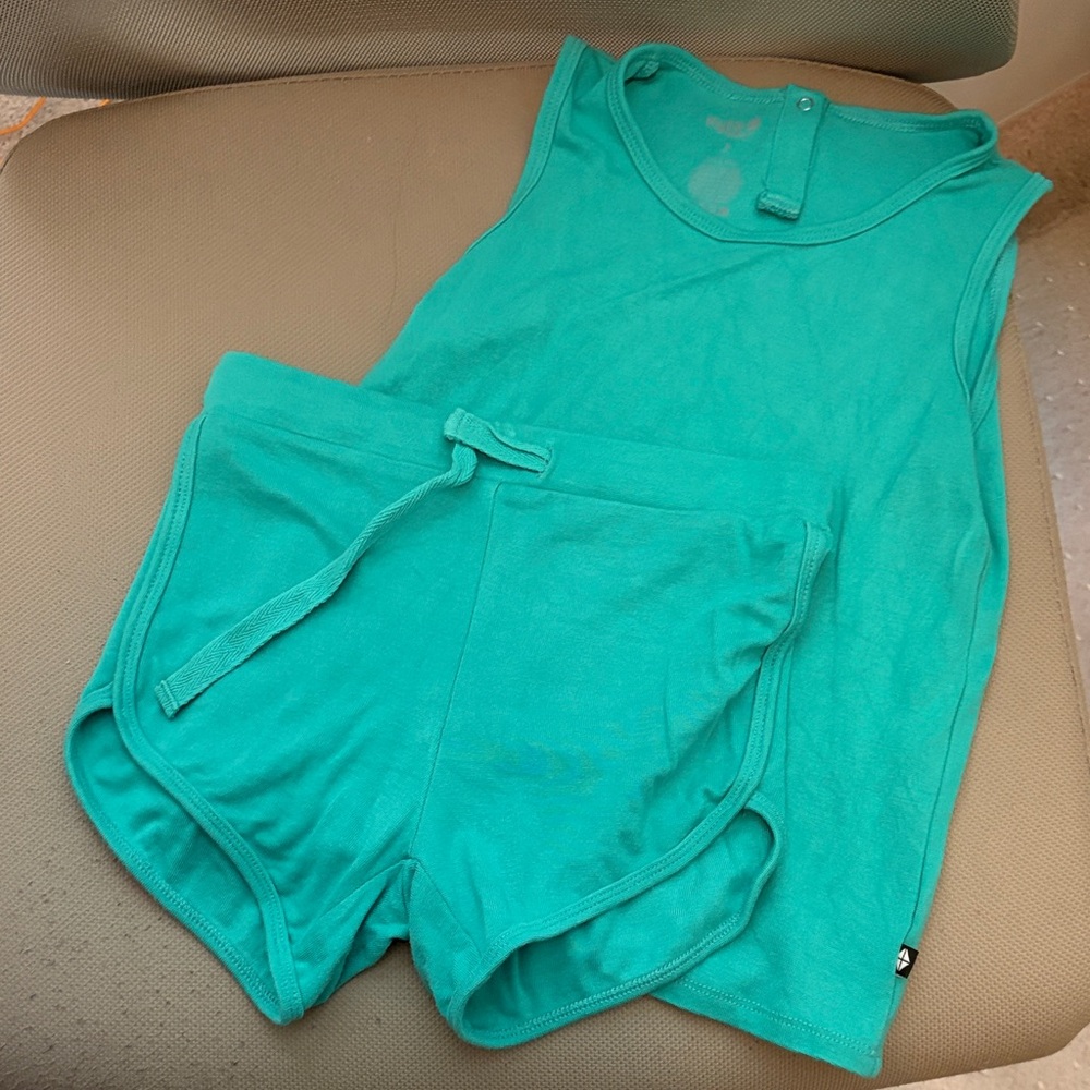 Kyte Baby Green Tank Top and Shorts Set